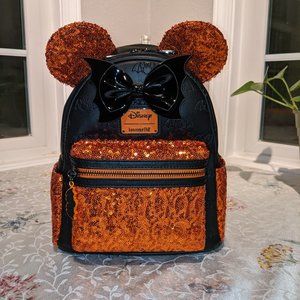 Disney Loungefly Minnie Mouse Sequin Halloween Backpack - NWT in bag! Minnie Mouse Exclusive Halloween Sequin Mini Backpack main image 2